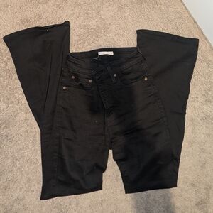 Levis Denim Black High-Waist Wide Leg Jeans Flare 726